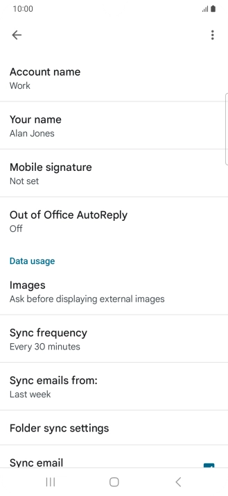Press Account name and key in the required name.