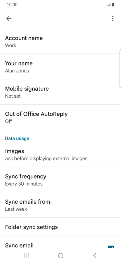 Press Account name and key in the required name.
