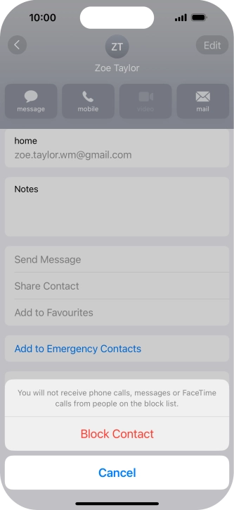 Press Block Contact.