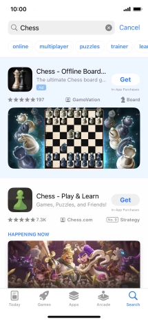 Press the required app. Press the required app.
