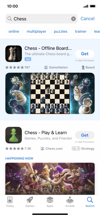 Press the required app. Press the required app.