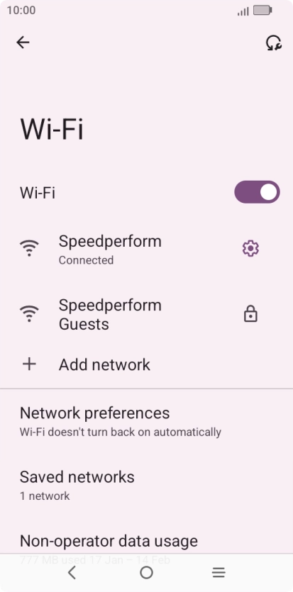 Press the settings icon next to the Wi-Fi network you're connected to.