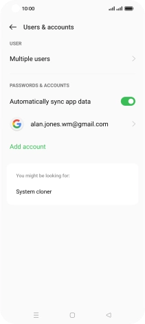 Press the required account.