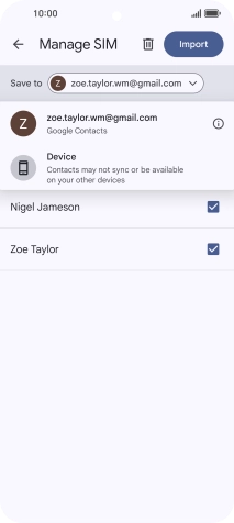 Press the required Google account. Press the required Google account.