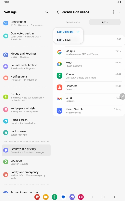 Press the required setting. Press the required setting.