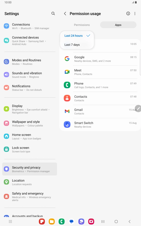 Press the required setting. Press the required setting.