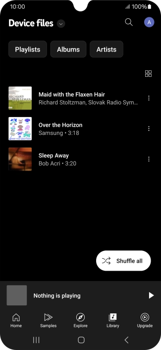 Press the required audio file.
