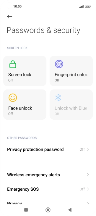 Press Fingerprint unlock.