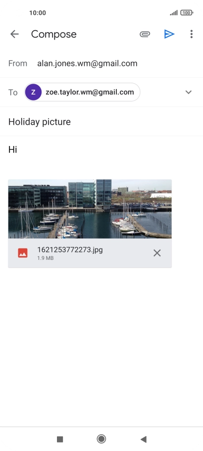 Press the send icon.
