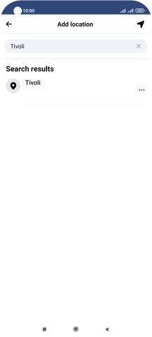 Press the required location. Press the required location.