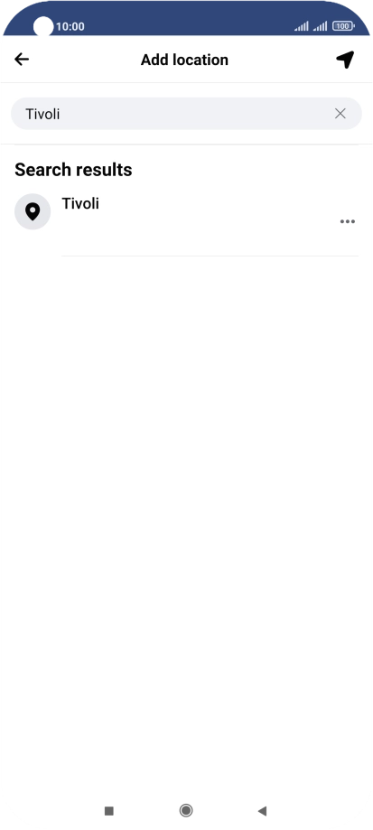 Press the required location. Press the required location.