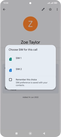 Press the required SIM.