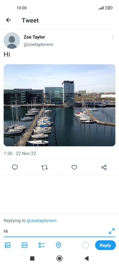 Write your reply and press Reply.