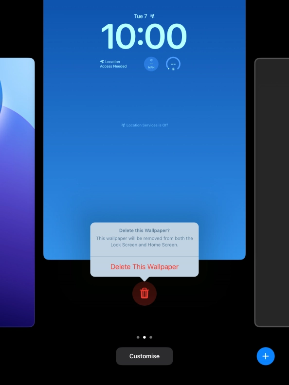 Press Delete This Wallpaper.