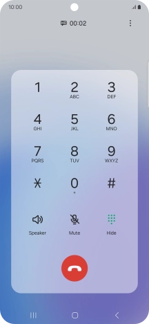 Press the end call icon.