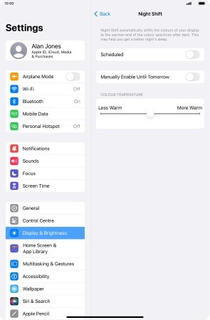 Press the indicator next to 