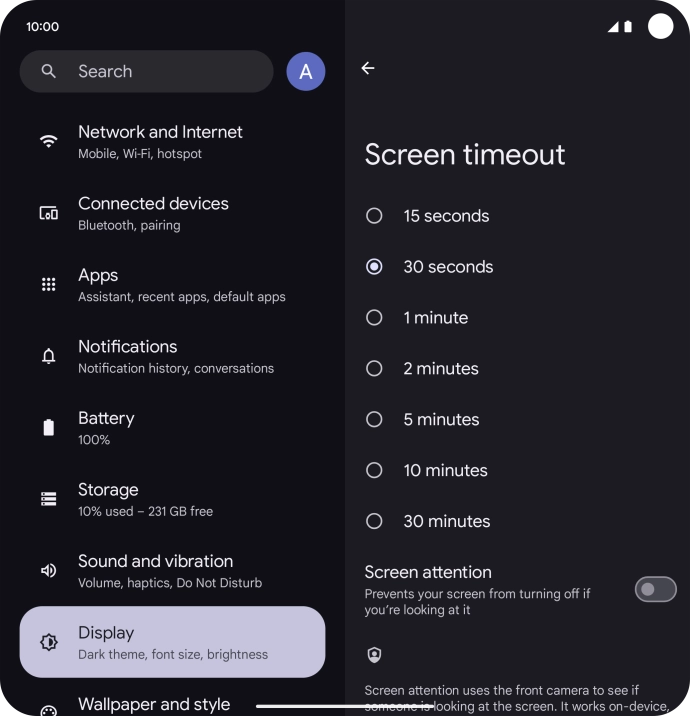 Press the required setting. Press the required setting.