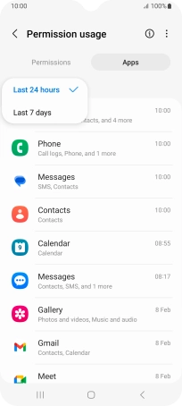 Press the required setting.