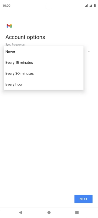 Press the required setting.