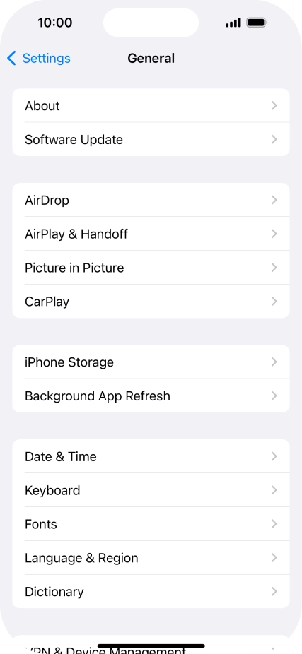 Press Software Update. If a new software version is available, it's displayed. Follow the instructions on the screen to update the phone software.