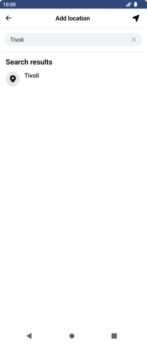 Press the required location.