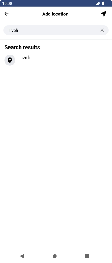 Press the required location.