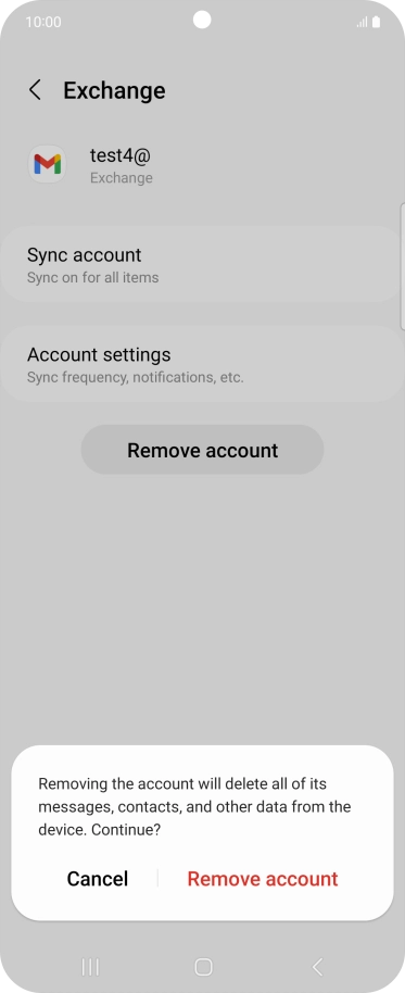 Press Remove account.