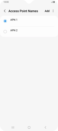 Press the field next to the data connection to activate it.