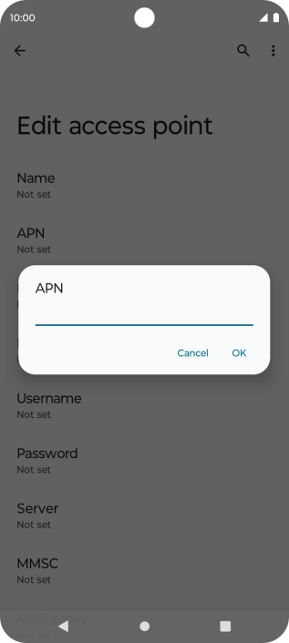 Key in wap.vodafone.co.uk and press OK.