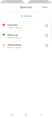 Press the required setting.