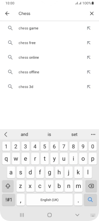 Key in the name or subject of the required app and press the search icon.