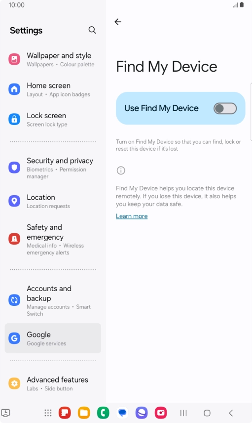 Press the indicator next to 