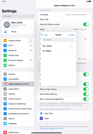 Press the required contact.