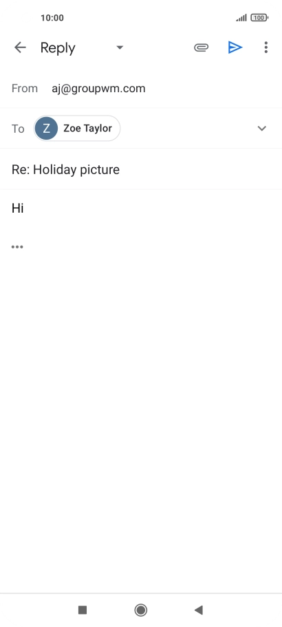 Write the required text and press the send icon.