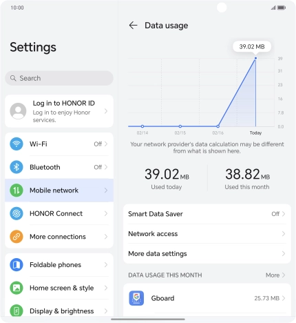 Press Network access. Press Network access.