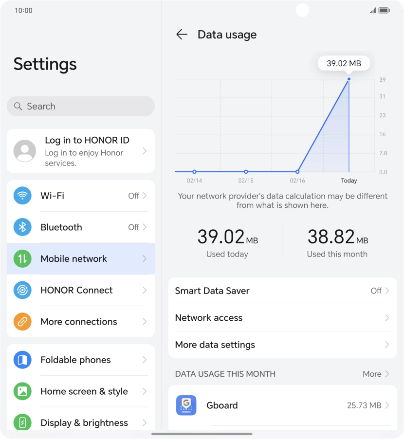 Press Network access. Press Network access.
