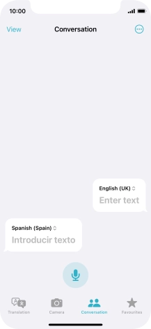 Press the microphone icon and say the required word or sentence.