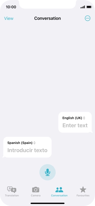 Press the microphone icon and say the required word or sentence.