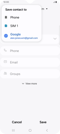 Press the required Google account.