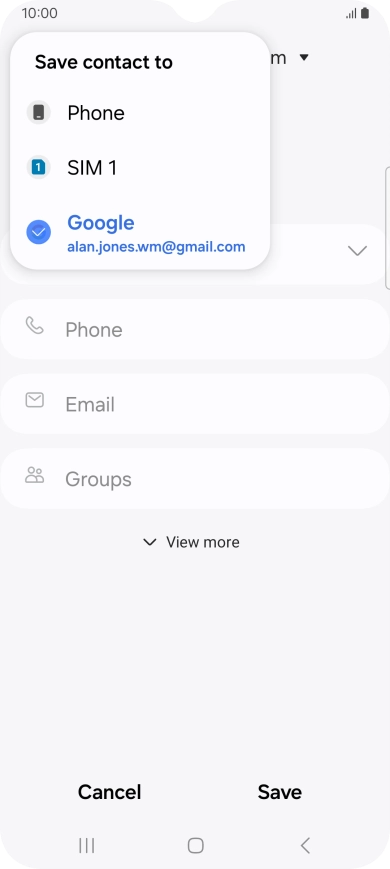 Press the required Google account.