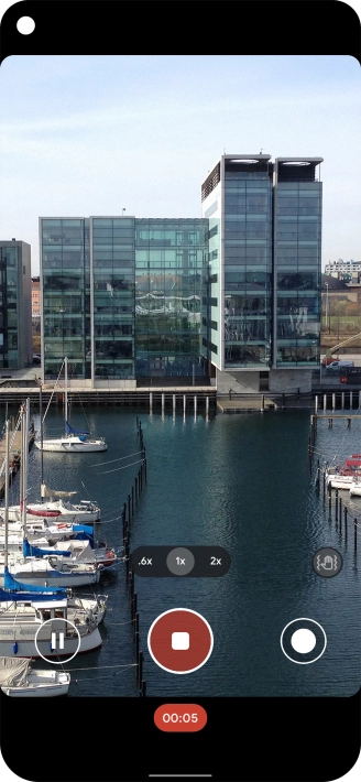 Press the stop icon to stop recording.