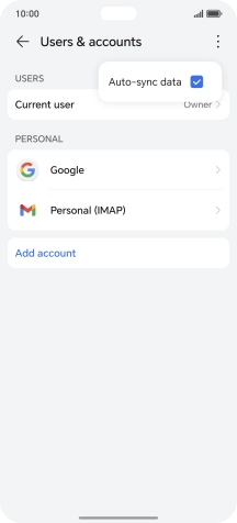 Press Auto-sync data to turn the function on or off.