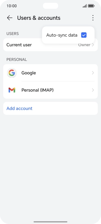 Press Auto-sync data to turn the function on or off.