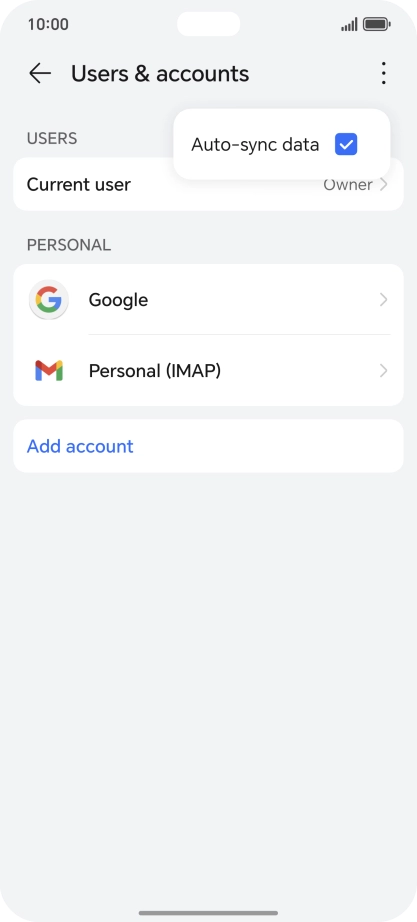 Press Auto-sync data to turn the function on or off.