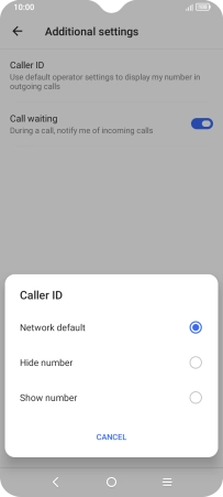 Press Show number to turn on caller identification.