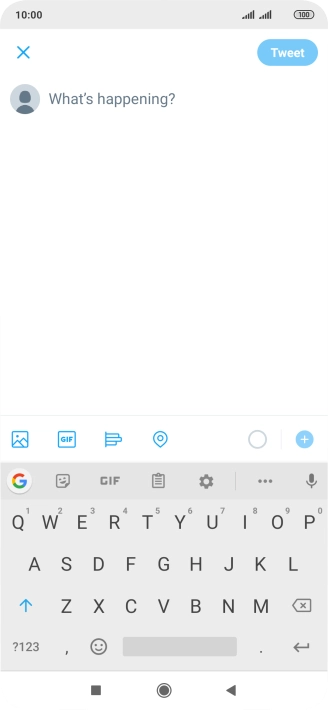Press the text input field.