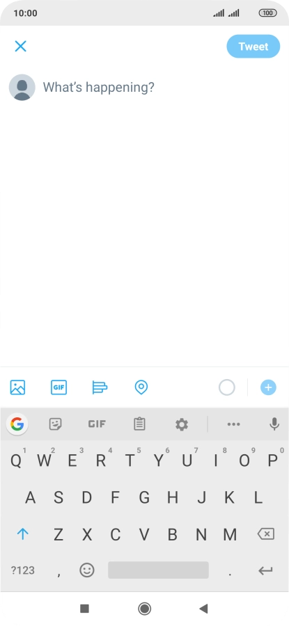 Press the text input field.