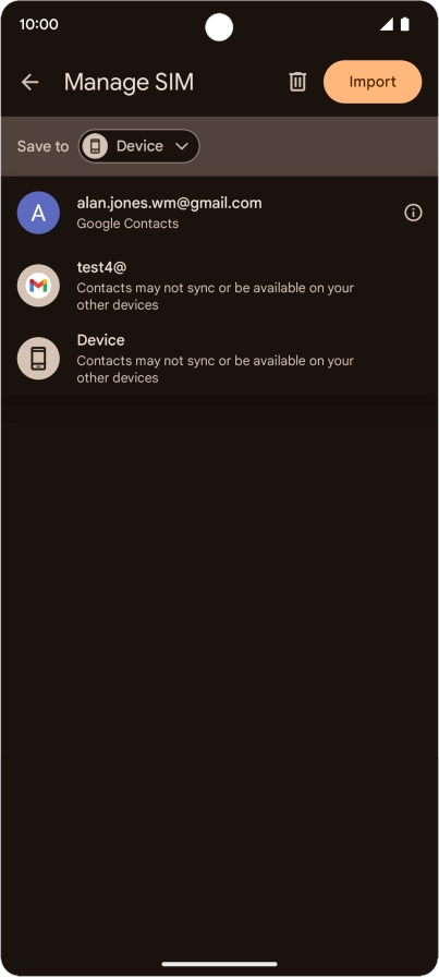 Press the required Google account.