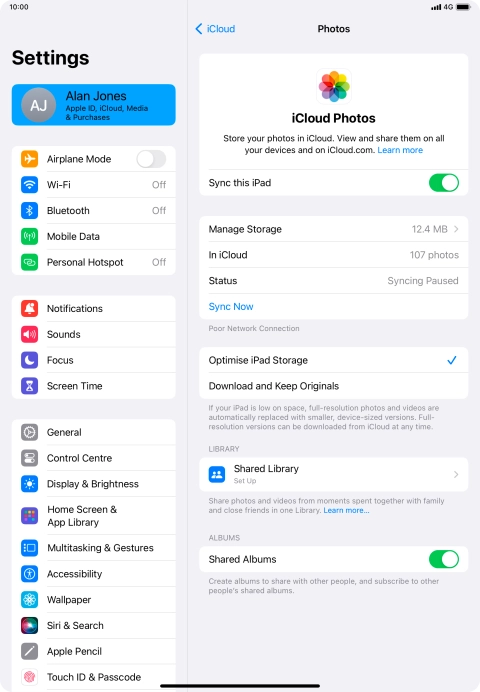 Press the indicator next to 