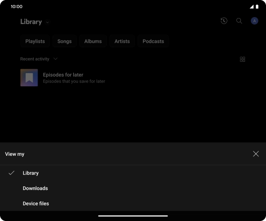 Press the required category and go to the required audio file.